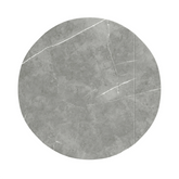 130 Cm Grey Matte Ceramic Top  4 Seater  Round Dining Table with Round Pedestal Base